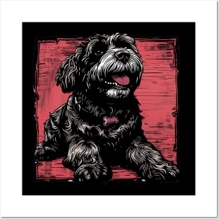 Retro Art Black Russian Terrier Dog Lover Posters and Art